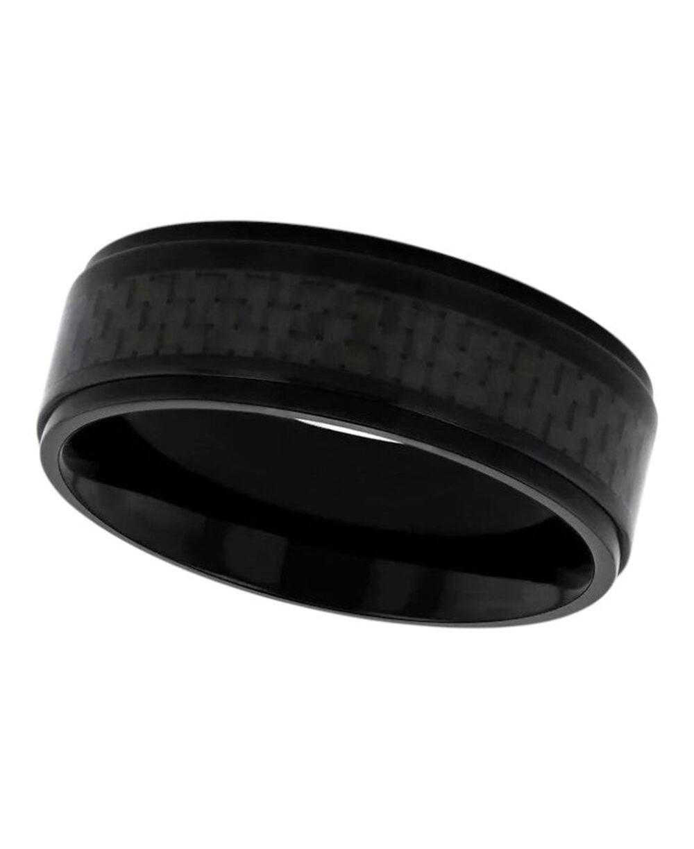 C&C Jewelry Macy's Men's Weave Inlay Lightweight Titanium Wedding Band - 11.5